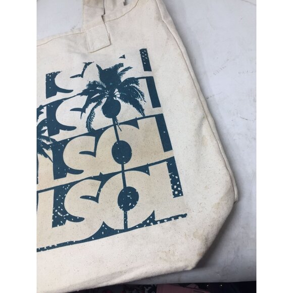 Large White Del Sol Color change Tote Bag with Palm Trees on it - Picture 8 of 12